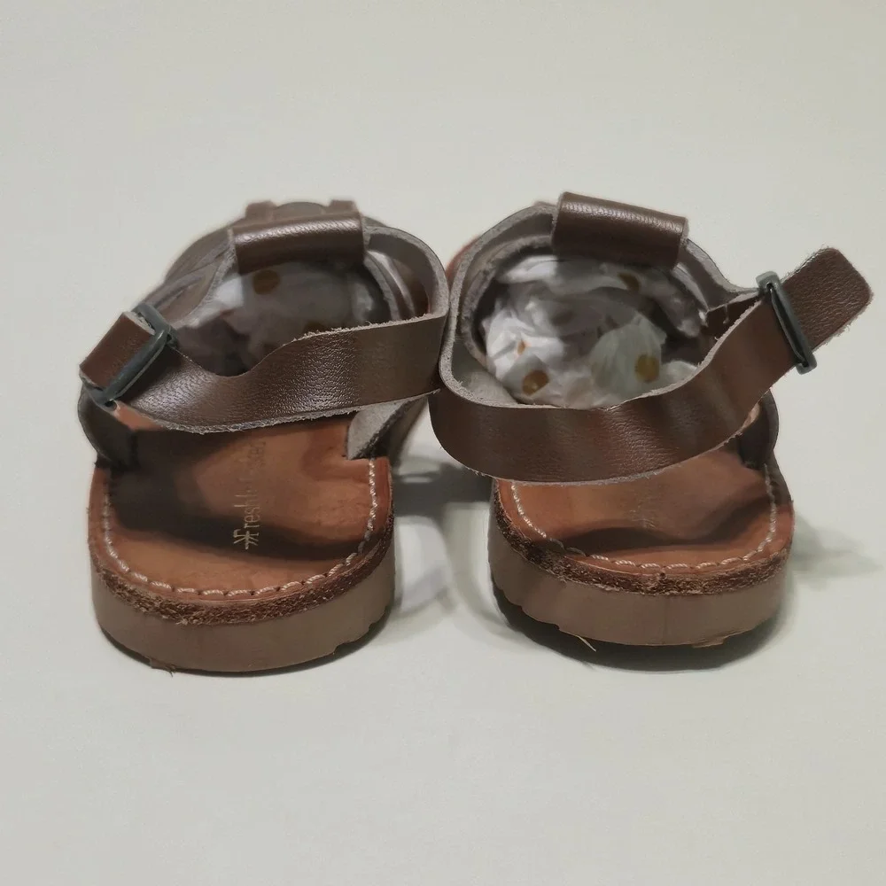 Freshly Picked Cognac Bixby Leather Fisherman Sandals Kids Toddler Size 5 Brown